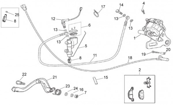 Bowdenzüge Bremsanlage hinten - Aprilia SX 50ccm 2T LC 2015- ZD4SWA00