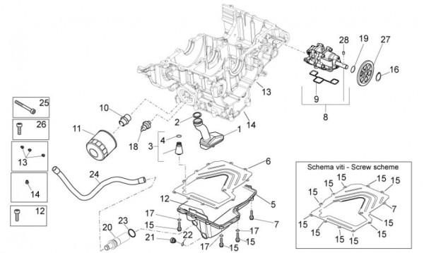 Motor Ölfilter - Aprilia Tuono V4 R 1000ccm 4T LC 2013- ZD4TYB