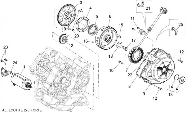 Motor Lichtmaschine - Aprilia Caponord 1200ccm 4T 8V LC 2014- ZD4VKA01