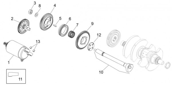 Motor Anlasser - Aprilia Tuono V4 1100ccm 4T LC 2015- ZD4TYH00