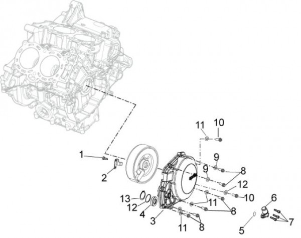 Motor Schwungradabdeckung - Aprilia Tuono V4 R 1000ccm 4T LC 2011- ZD4TY000