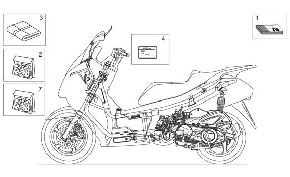 Fahrgestell Dekore - Aprilia Atlantic 250ccm 4T LC 2004- ZD4SPB