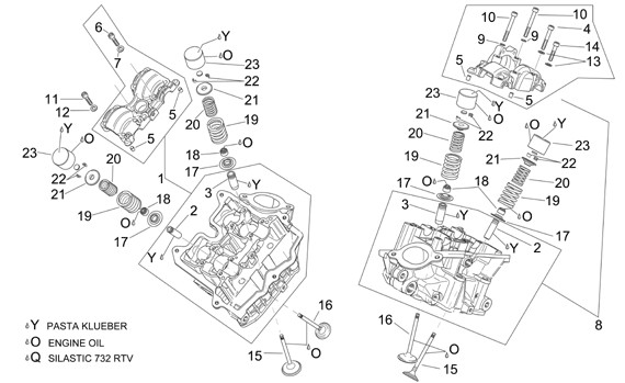 Motor Zylinderkopf - Aprilia Tuono 1000ccm 4T LC 2008- ZD4RR1