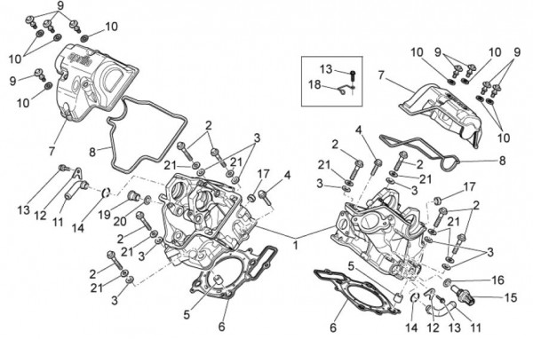 Motor Zylinderkopf - Aprilia SXV 450ccm 4T LC 2009- ZD4VSR