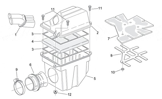 Motor Luftfilter - Aprilia Tuono 125ccm 2T LC 2004- ZD4SFD