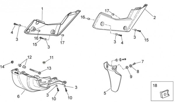 Fahrgestell Spoiler - Aprilia SXV 550ccm 4T LC 2011- ZD4VSU50