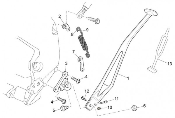 Fahrgestell Hauptständer - Aprilia SXV 550ccm 4T LC 2009- ZD4VSS