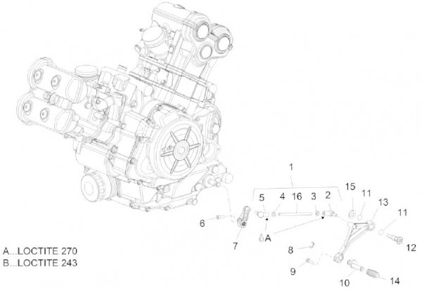Motor Schalthebel - Aprilia Caponord 1200ccm 4T 8V LC 2013- ZD4VK