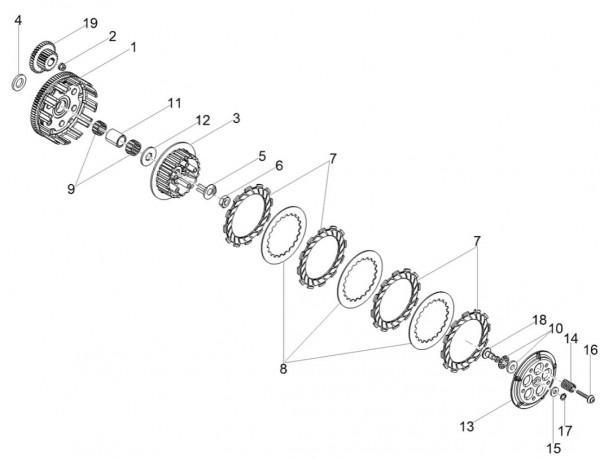 Motor Kupplung - Aprilia SX 50ccm 2T LC 2018- ZD4KKB03