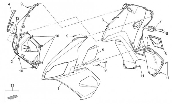 Fahrgestell Frontschild - Aprilia SR 50ccm 2T LC 2012- ZD4VFD00