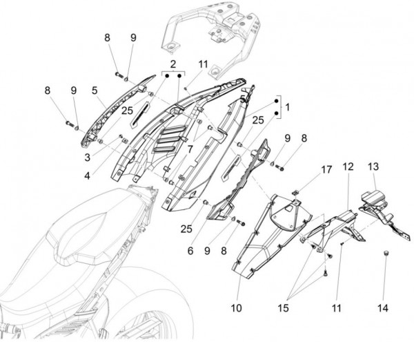 Fahrgestell Seitenverkleidungen - Aprilia Caponord 1200ccm 4T 8V LC 2015- ZD4VK001