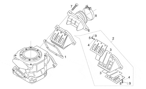 Motor Ansaugstutzen - Aprilia Classic 125ccm 2T LC 1996- ZD4MF