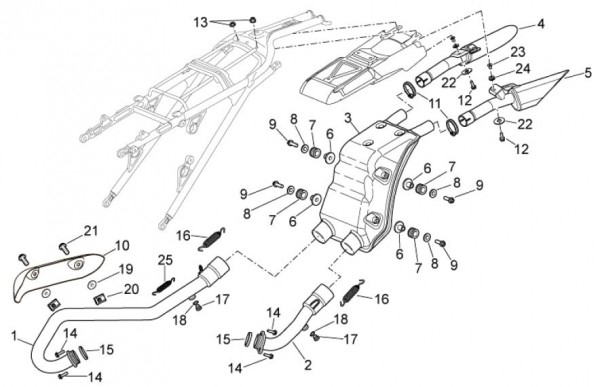 Motor Auspuff - Aprilia SXV 550ccm 4T LC 2009- ZD4VSS