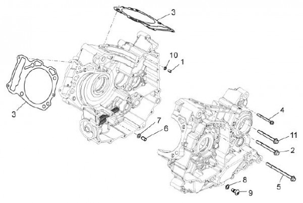 Motor Kurbelgehäuse II - Aprilia Dorsoduro 1200ccm 4T LC 2011- ZD4TV