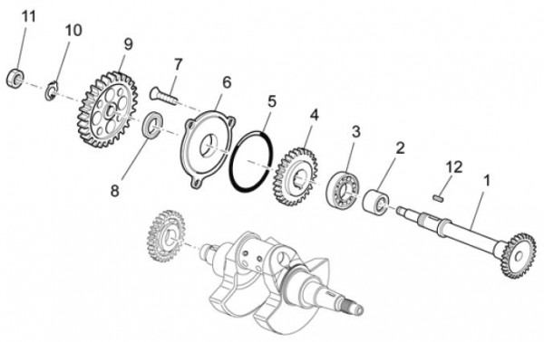 Motor Umlenkwelle - Aprilia SXV 450ccm 4T LC 2011- ZD4VSU40