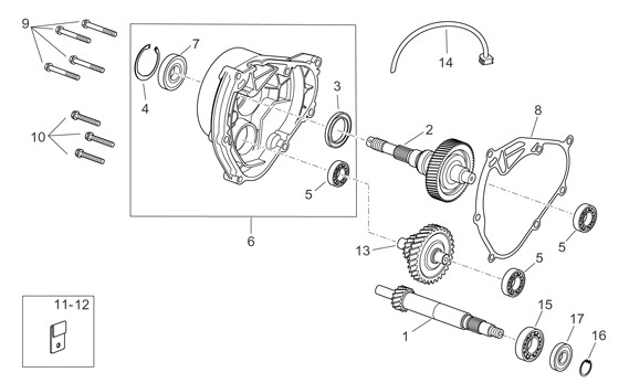 Motor Getriebe - Aprilia Atlantic 125ccm 4T LC 2003- ZD4SP0