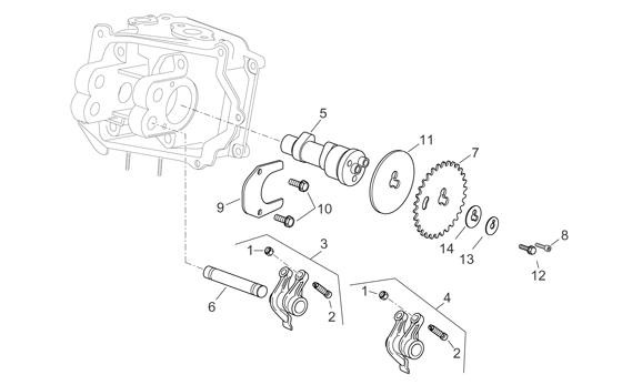 Motor Nockenwelle - Aprilia Atlantic 125ccm 4T LC 2003- ZD4SP0