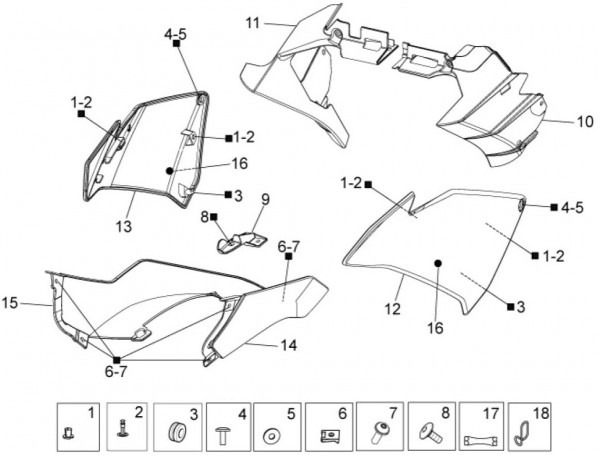 Fahrgestell Verkleidungen vorn - Aprilia Tuono V4 R 1000ccm 4T LC 2014- ZD4TYCA0