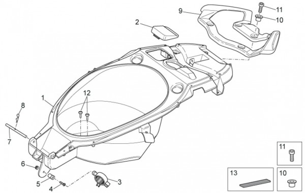 Fahrgestell Helmfach - Aprilia SR 50ccm 2T LC 2014- ZD4VFD00