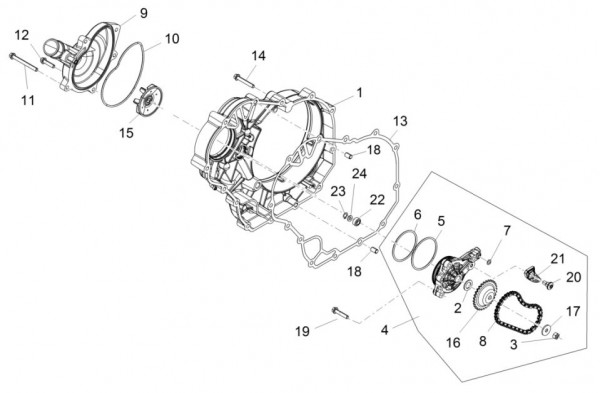 Motor Wasserpumpe - Aprilia Caponord Rally 1200ccm 4T 8V LC 2016- ZD4VKB003