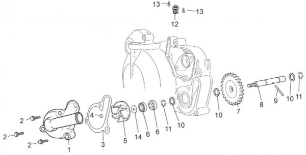 Motor Wasserpumpe - Aprilia SX 50ccm 2T LC 2014- ZD4PVG01
