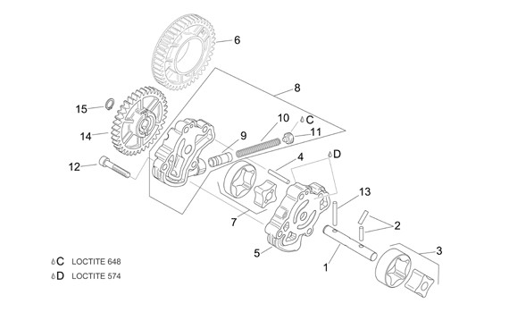 Motor Ölpumpe - Aprilia Tuono 1000ccm 4T LC 2009- ZD4RR1