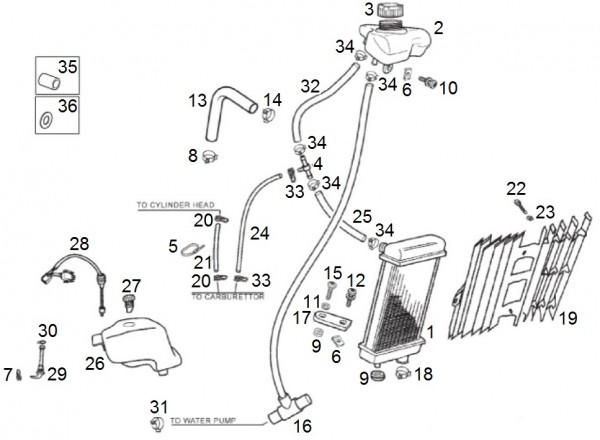 Fahrgestell Kühler - Aprilia SX 50ccm 2T LC 2014- ZD4PVG01