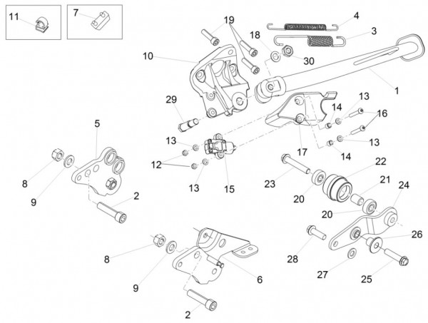 Fahrgestell Hauptständer - Aprilia Caponord Rally 1200ccm 4T 8V LC 2016- ZD4VKB000
