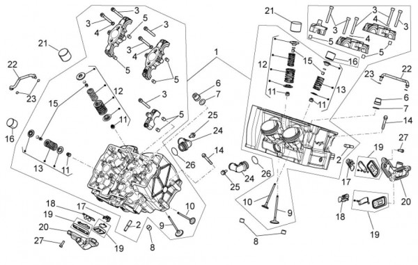 Motor Zylinderkopf - Aprilia Tuono V4 1100ccm 4T LC 2017- ZD4KG000